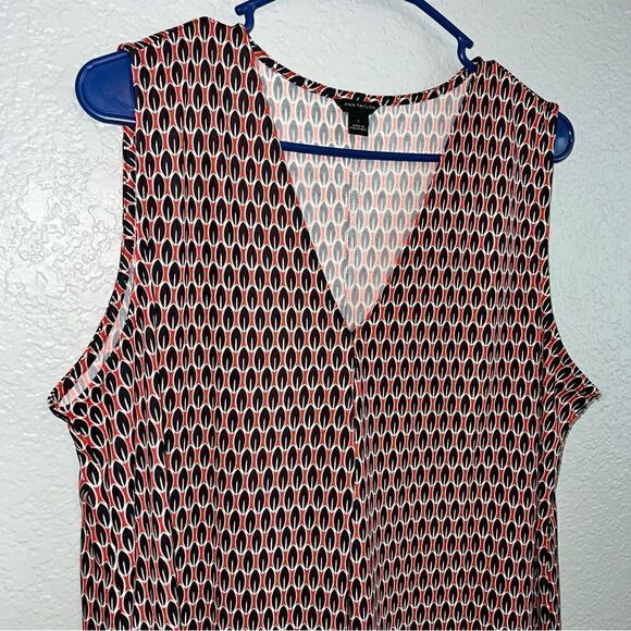 Ann Taylor Womens V-Neck Sleeveless Relaxed Fit Knitted Blouse Top Orange Large - Picture 3 of 8